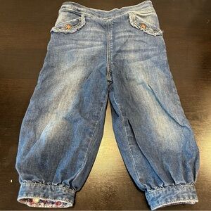 H&M Girl’s Floral Trim Jeans Blue